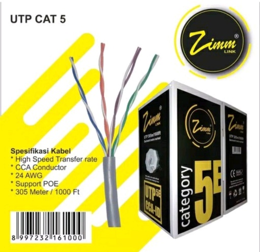 [000444] UTP HITAM CAT5 CCA  ZIMMLINK